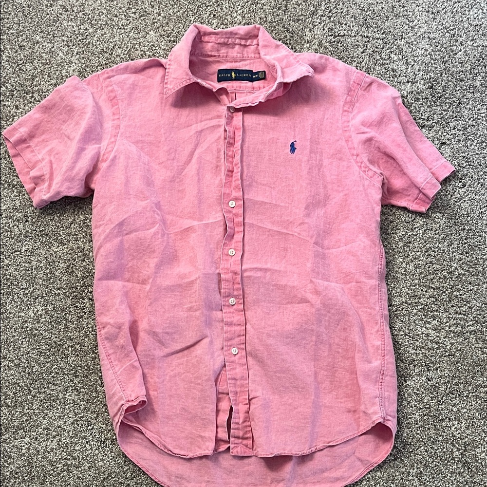 Polo by Ralph Lauren Men's Casual Pink Button Down Shirt